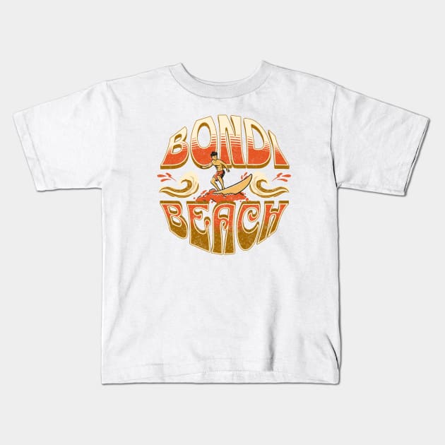 Bondi Beach, Sydney Australia Distressed Vintage Graphic Kids T-Shirt by Speshly